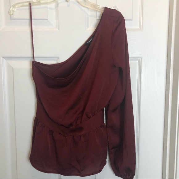 Express One Shoulder Blouse with Tie   Size SP - Picture 1 of 6